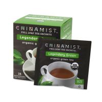 China Mist - Legendary Green Organic Black Full Leaf Tea Sachet, 15 Count box