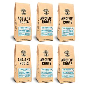 Ancient Roots French Vanilla Flavored Mushroom Coffee By Corim Premium Blends 6/12 Oz bags