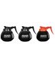BUNN 64 oz Blk Glass Decanter (3pk)Decanter 2 Regular 1 Decaf